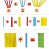 Montessori Wooden Math Toy Set with Counting Sticks, Numbers, and Math Symbols for Kids Learning